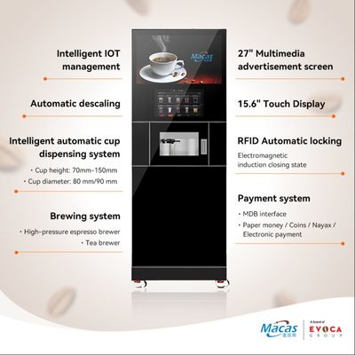 220VAC aanraakscherm Automatische koffiezetapparaat QR-code bestellen