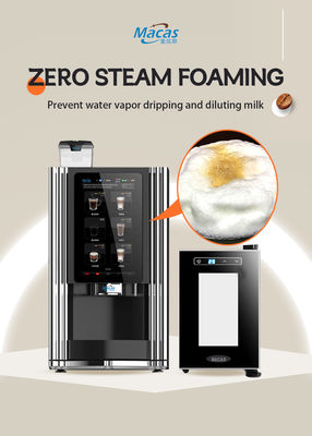 Automatische makkelijke reiniging en onderhoud slimme koffiemachine met verse melk