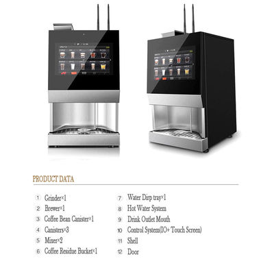 kopen LCD-scherm Zilveren cappuccino-automaten 57 kg Betaling met debetkaart online vervaardiging