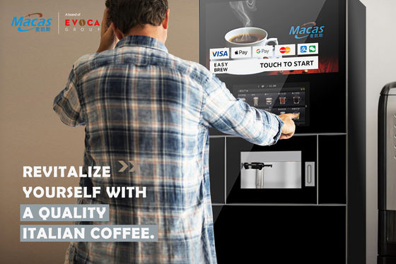 Macas commerciële koffiemachine met 27 inch touchscreen en automatische reiniging