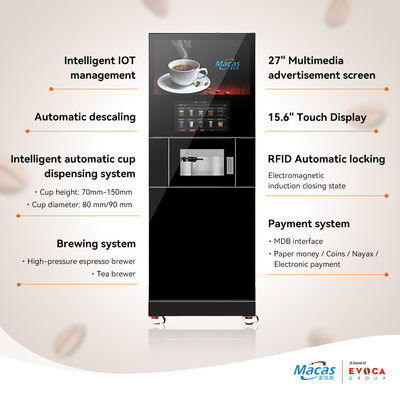 Goede prijs. MACAS Commerciële Vrijstaande Koffiemachine met 27-inch Scherm en WiFi online